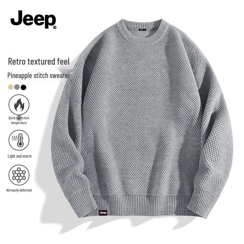 

Jeep Men s Pineapple Knit Round Neck Sweater XL
