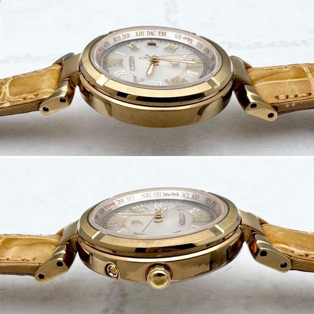 Used Operation CITIZEN xC Citizen Cross Sea Eco Drive Titanium EC1115-08A Gold Happy Flight Watch
