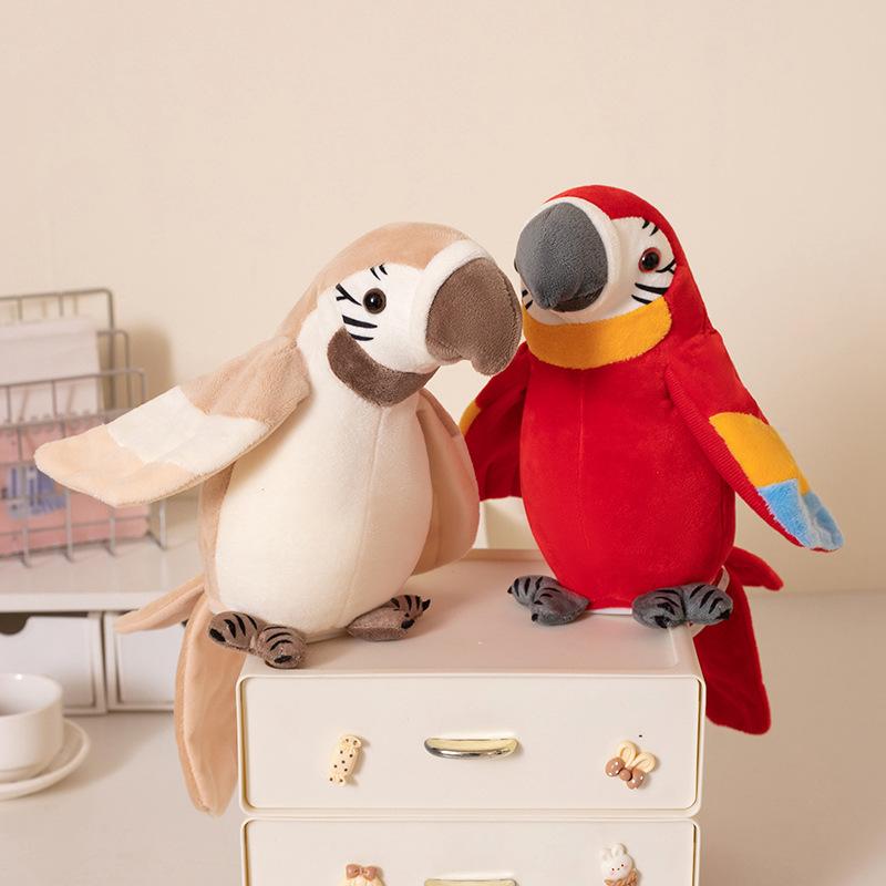 Realistic Plush Parrot Toy Stuffed Doll With Talking Voice Recording Interactive
