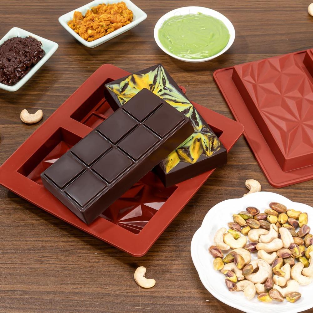 1Pcs Dubai Chocolate Mold Bar Pistachio Chocolate Bar Silicone Thick Mold for Filling Bars, Large Candy Bar Mold for Filling