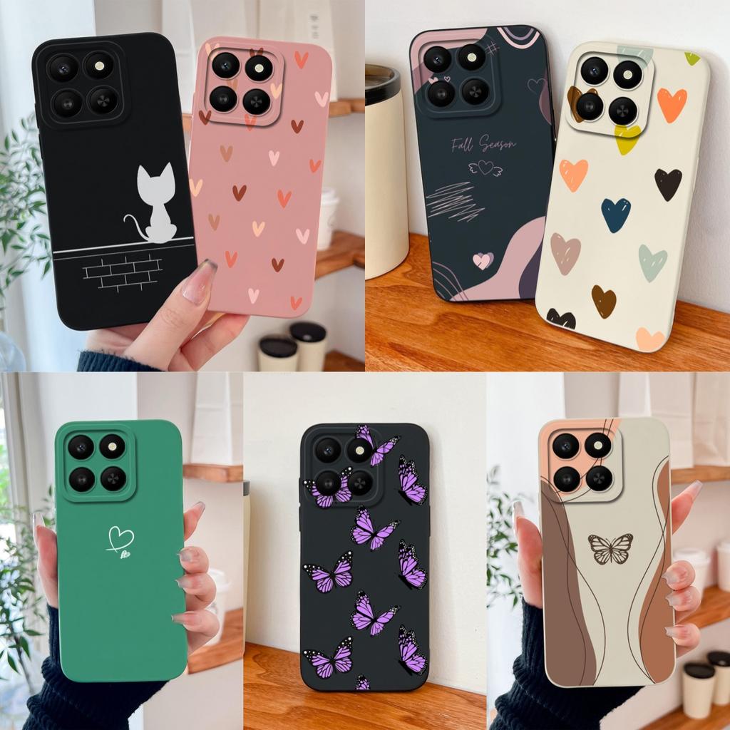 For Honor X7D X9D Case Colorful Hearts Soft Liquid Silicone Full Protection Phone Back Cover For Honorx7d Honorx9d Fashion Funda