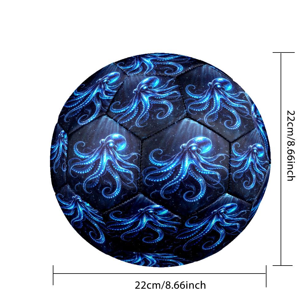1pc Oceanic Glow Theme Soccer Ball Football, Size 5, Lightweight PVC, Outdoor Training Soccer Ball,Gift c6531
