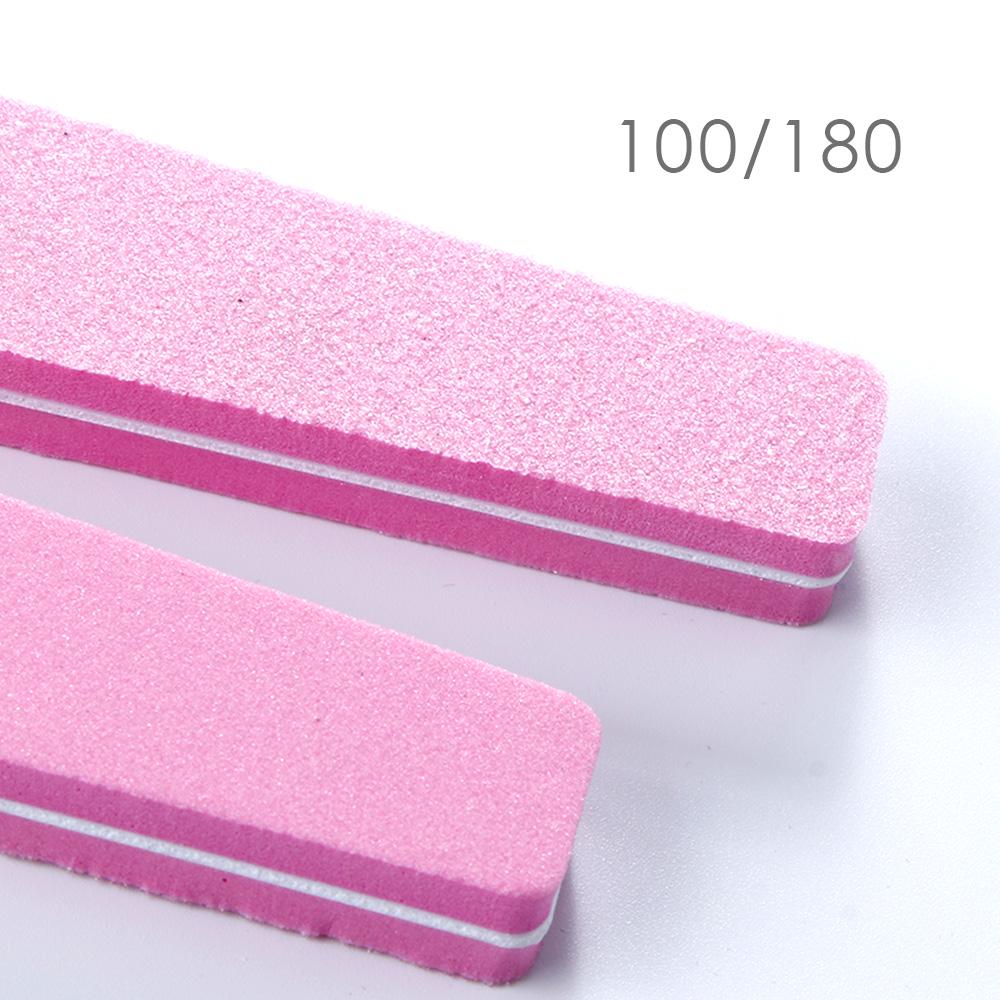 10ks Pilníky na nehty Emery 100/180 Trimmer Buffer lime a ongle Nail Art Oboustranný brusný pilník