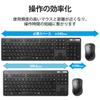 ELECOM Wireless Keyboard and Mouse Set TK-FDM109MKBK, Thin Membrane Type, Compact, Tenkeyless, Black