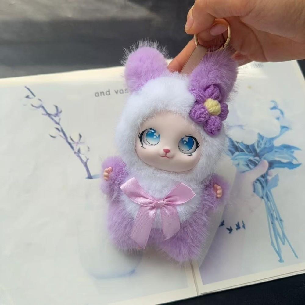 Ornaments Rabbit Doll Figures Big Ear with Flower Bunny Plush Doll Pendant Lady/Girls