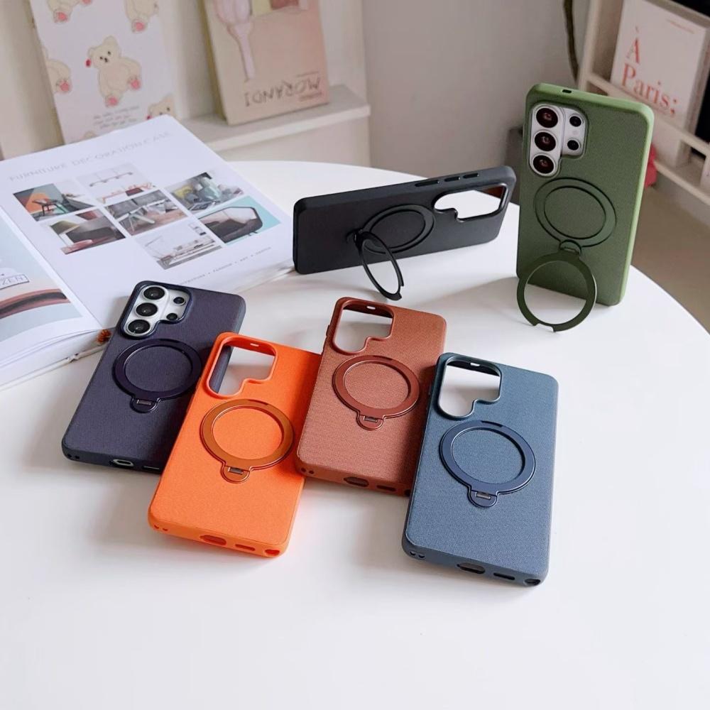 Original Tech-Woven Fabric 360° Magnet Ring Stand Phone Case For Samsung Galaxy S26 S25 S24 Ultra Case for Magsafe Back Cover
