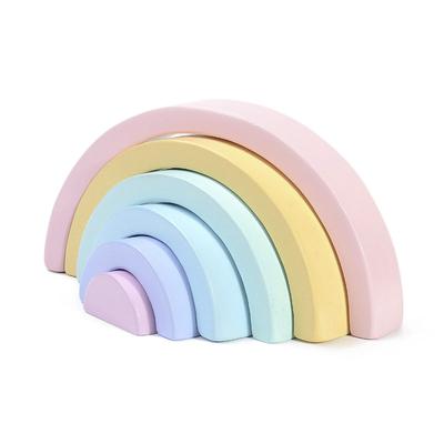 Giocattolo in Legno per Bambini Montessori Blocchi da Costruzione Arcobaleno Fai da Te Gioco Creativo di Impilamento ed Equilibrio Giocattoli Educativi per Bambini Regali per Bambini