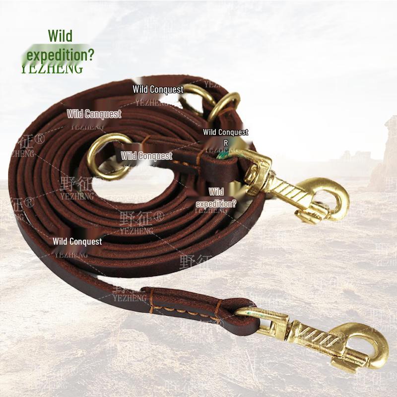 Working Dog Leather Leash with Double Copper Hooks