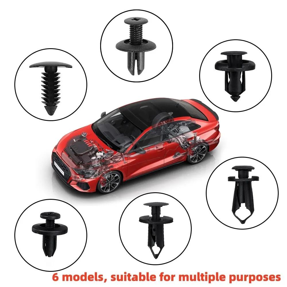 100 car fastener clip kit, fender rivet clip, body push fixing pin rivet, bumper, door trim panel fixing clip