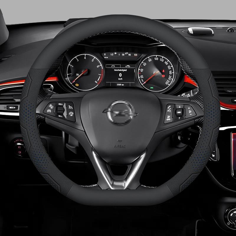 Opel OPCline ASTRA CORSA INSIGNIA MOKKA VECTRA GTC Tigra Carbon Fiber Suede Leather Car Steering Wheel Cover Auto Accessories