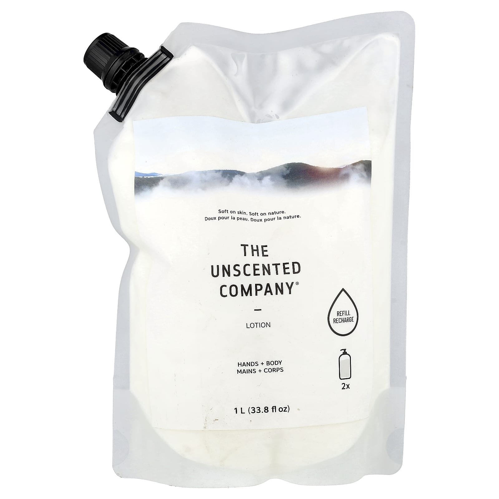 

Lotion, Hands + Body, Refill, Unscented, 1L (33.8Fl Oz)
