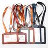 Slot Card Unic Orizontal Vertical Card de Lucru Insignă Ușoară din Piele Card Masă Student din Piele Suport Card cu Șnur pentru Expoziție