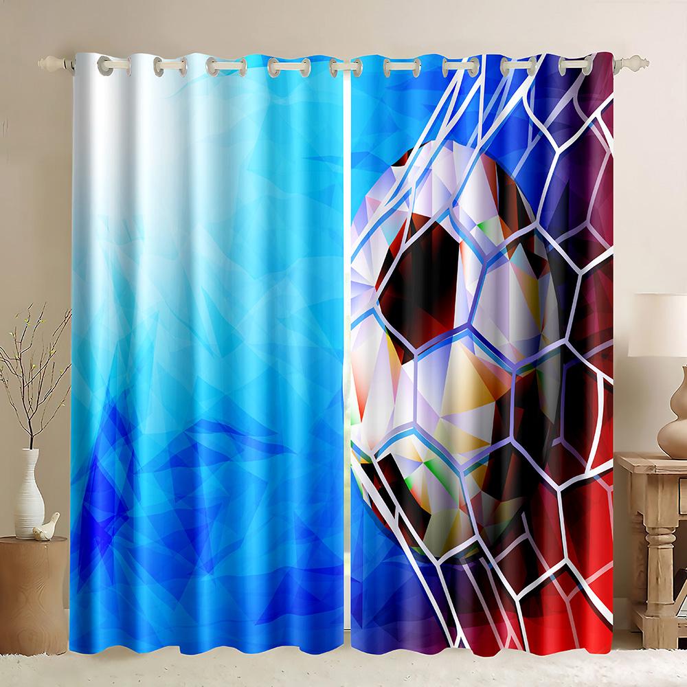 Tende da Finestra con Motivo Serie Calcio Tema Sportivo Tende Sottili Drappeggi Per Soggiorno Camera da Letto Camera dei Ragazzi Decorazione Casa 2023