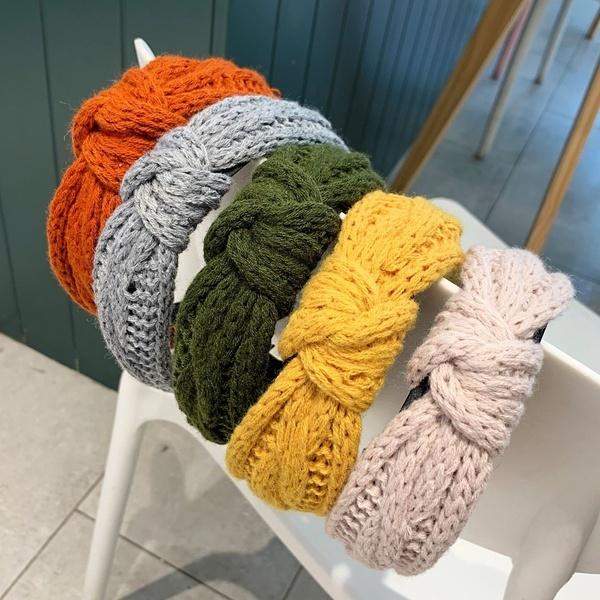 Mode Elegant Stricken Knoten Weites Haarband Stirnband Haarschmuck für Frauen Mädchen