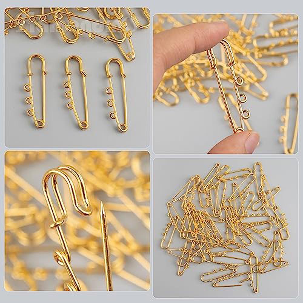 10/20 Stück Große Sicherheitsnadeln Eisen Brosche 3 Schlaufen Metall für DIY Kleidung Decken Röcke Strickstoff Handwerk Bastelzubehör