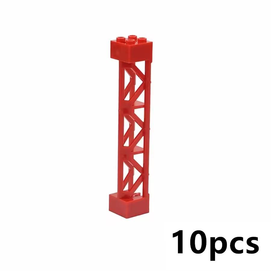 Non-Toxic Building Block Part 10Pcs Moc Pillars Bricks 2X2X10 Support Baseplate Bridge Pillar Girder Bracket Column Toys Compatible 95347