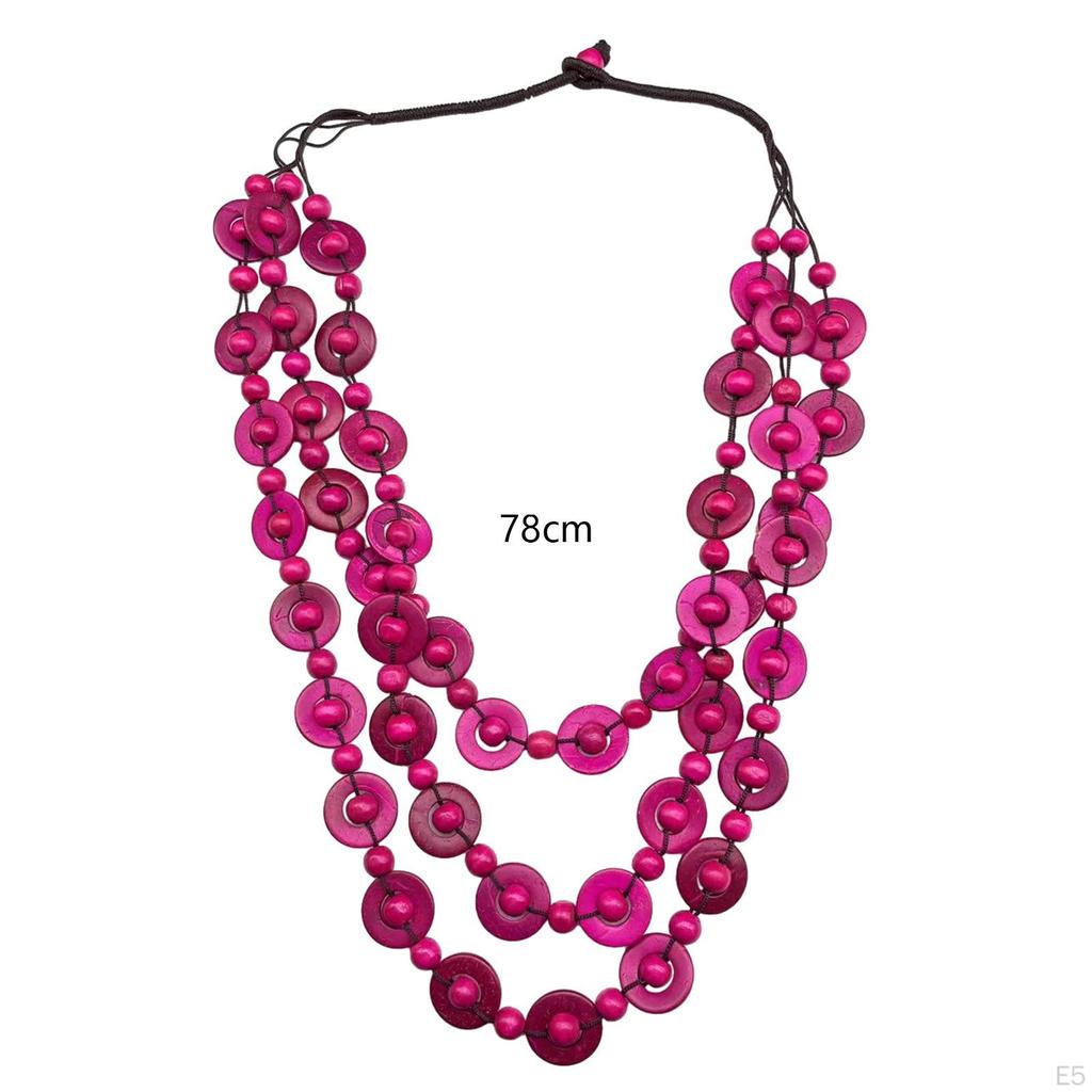 Bohemian Necklace Fashion Wooden Beaded for Women Party Birthday