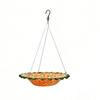 Outdoor Glass Bird Bowl for Small Birds, Hanging Hook Dish for Garden Porch Display with Water or Food Service