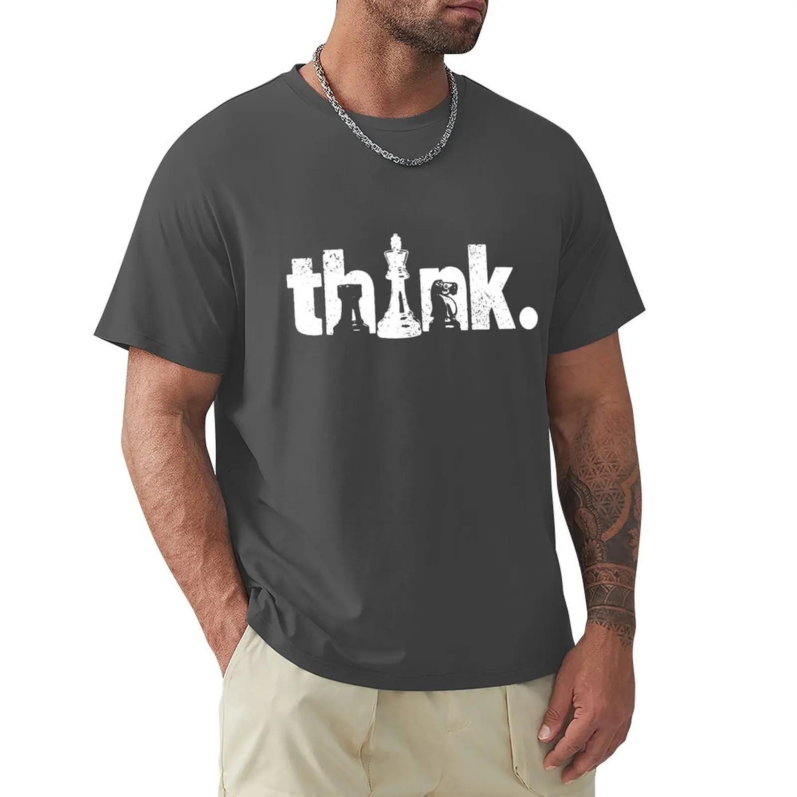 GUOYAN TOP Grappige Schaak Denken Vintage T-shirts Grafisch Katoen Streetwear Korte Mouw Verjaardagscadeaus Zomer Stijl T-shirt Herenkleding L
