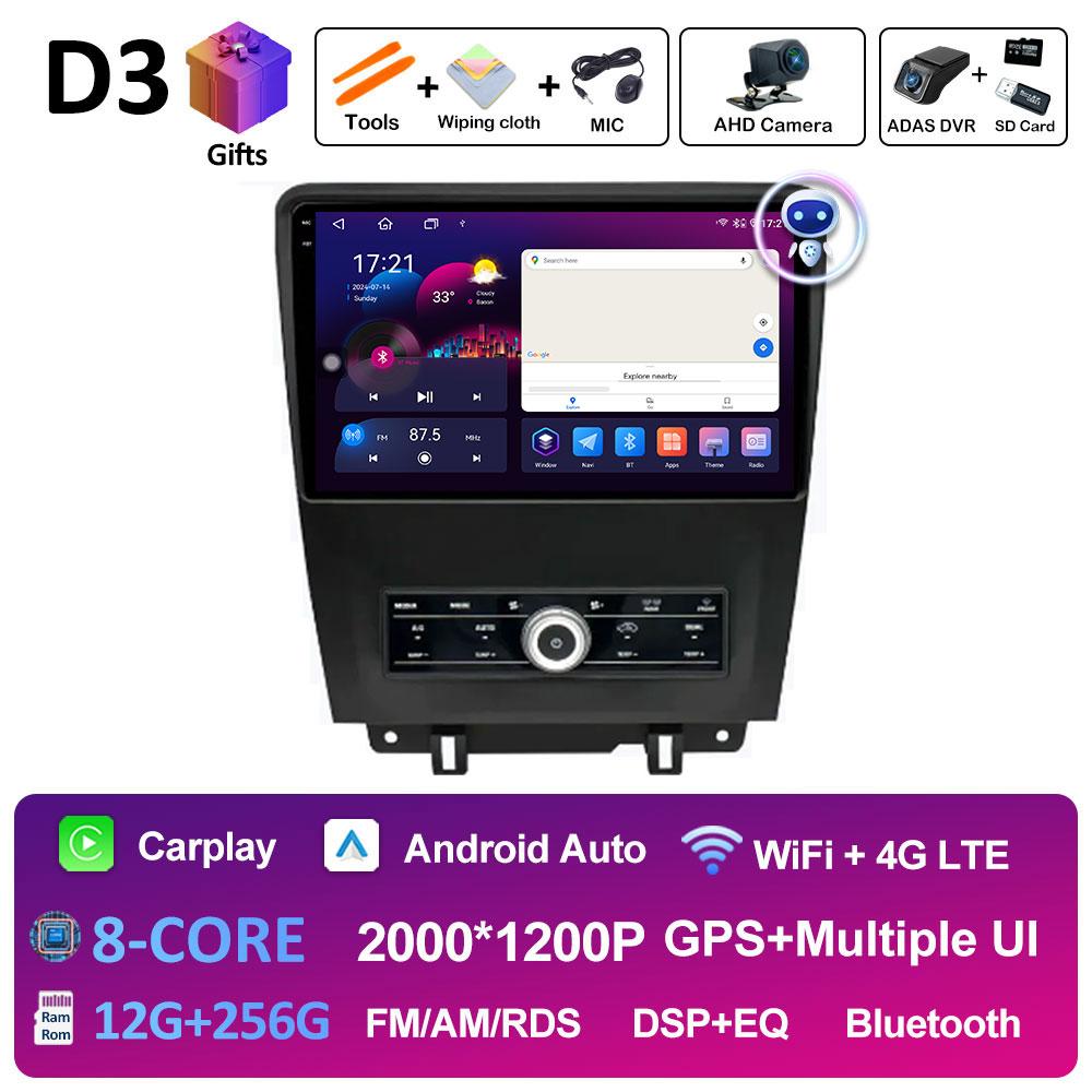 For Ford Mustang 2009 2010 2011 - 2014 DSP Stereo GPS Navigation Car Video Radio Multimedia Player Android Auto Cooling Fan WIFI