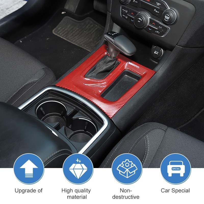  ABS Interior Gear Shift Panel Decoration Protective Cover Sticker Fit For Dodge Charger 2015 Up Interior Accessories