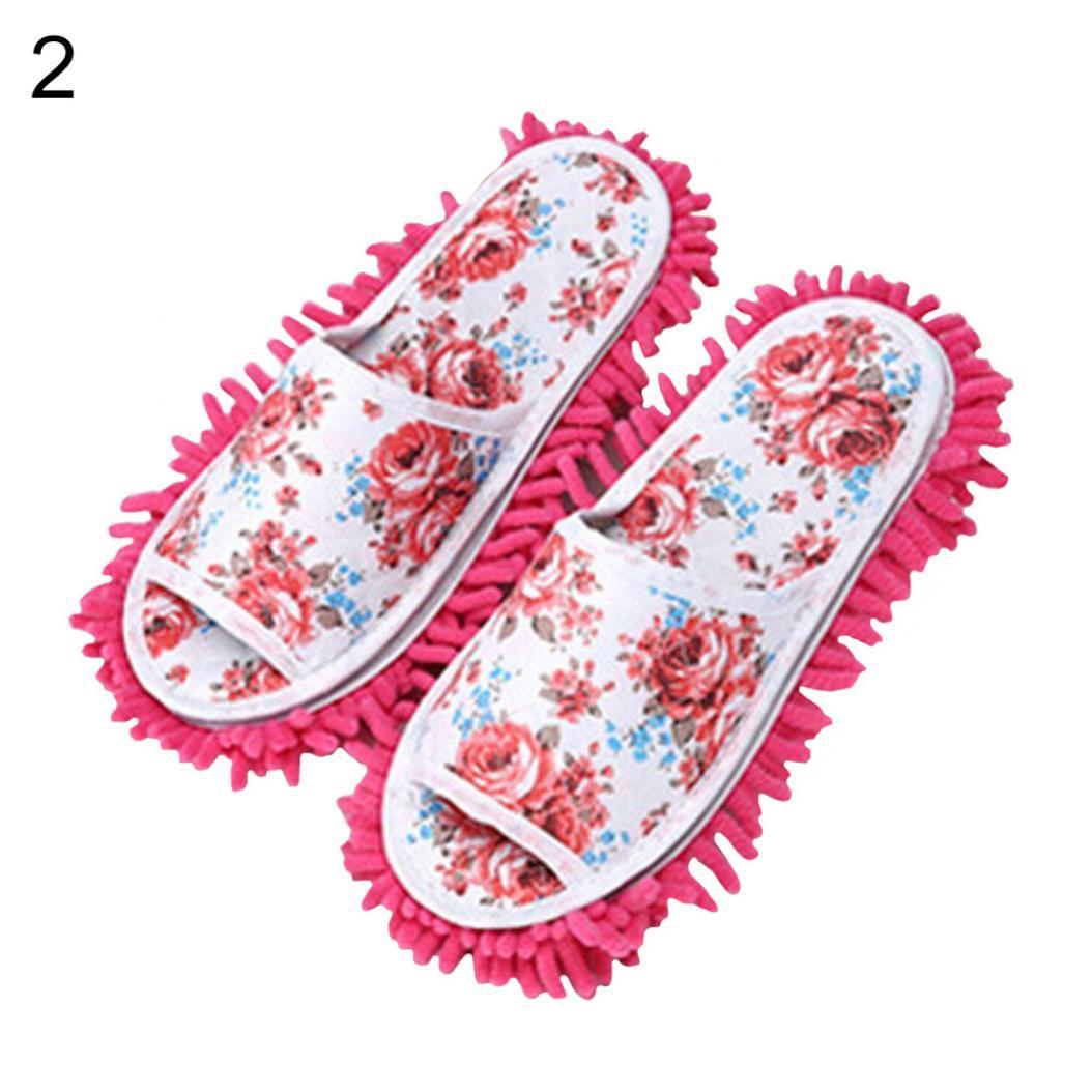 

Жіноча пилова швабра з мікрофібри, домашні чисті тапочки, чохол для взуття для спальні One Size гарячі рожевого кольору