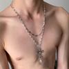 Starburst Double Layer Men's Necklace: Trendy, Light Luxury Hip Hop Style, Unisex Clavicle Chain