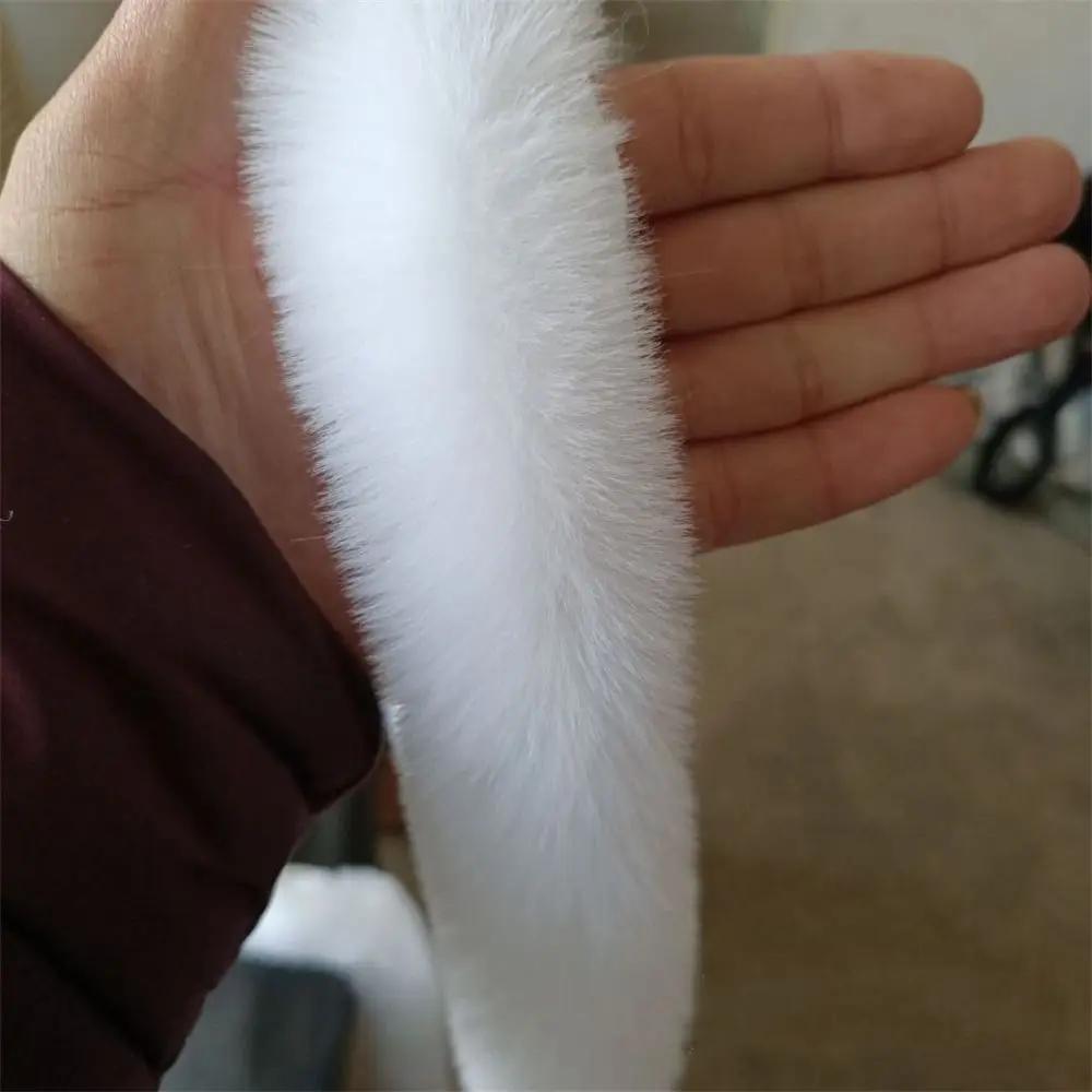 1Pc 9CM*1.5M Soft Apparel Sewing Fluffy Trimming Faux Fur Ribbon Tapes Plush Fur Stripe Long Plush Fur Fabric Trim Fabric Roll