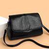 Europe and the United States Popular Soft Leather Large-capacity Fashion Wide Messenger Bag Women's Fashion Pillow Bag Single Shoulder Portable  Bag