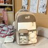 Zaino Scolastico per Studenti con Cuciture a Contrasto Zaino Leggero da Donna