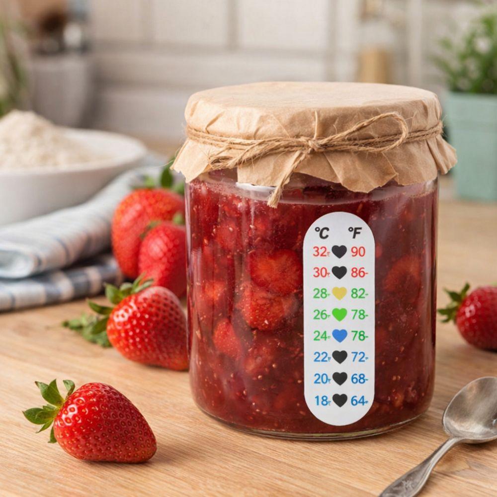 Instant-Read Fermentation Jar Thermometer Patch Heart 18-32 ℃ Digital Temperature Sticker PET Waterproof