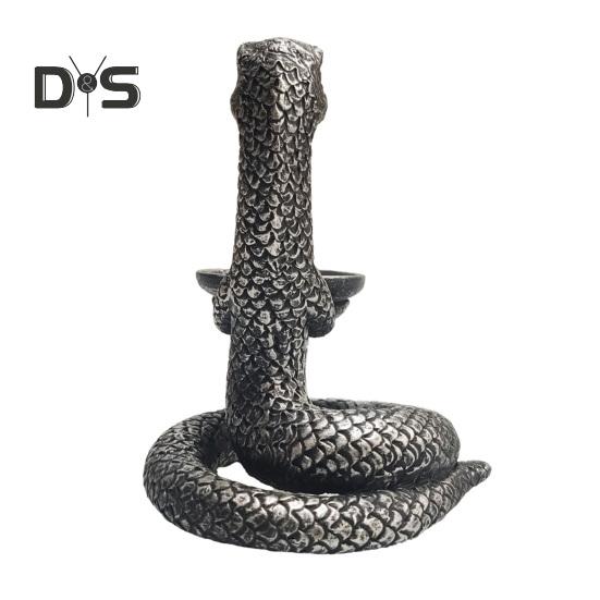 Vintage Candle Holder 3D Coiled Snake Resin Candle Holder Table Decor Snake Candle Holder for Bedroom Living Room