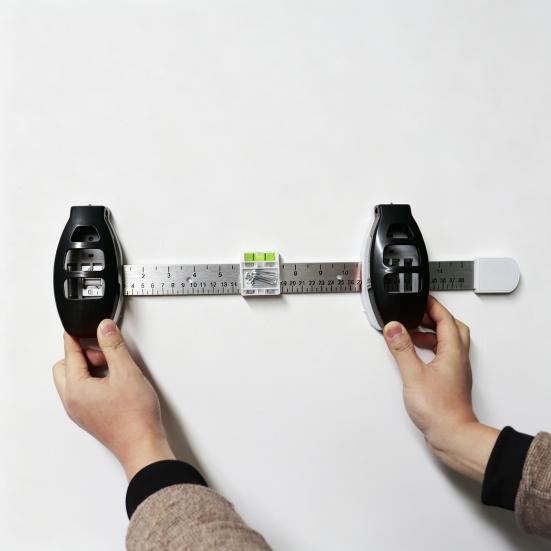 Picture Hanging Tool with Level, Magnetic Alignment Ruler for Frames & Mirrors, Wall-Friendly DIY