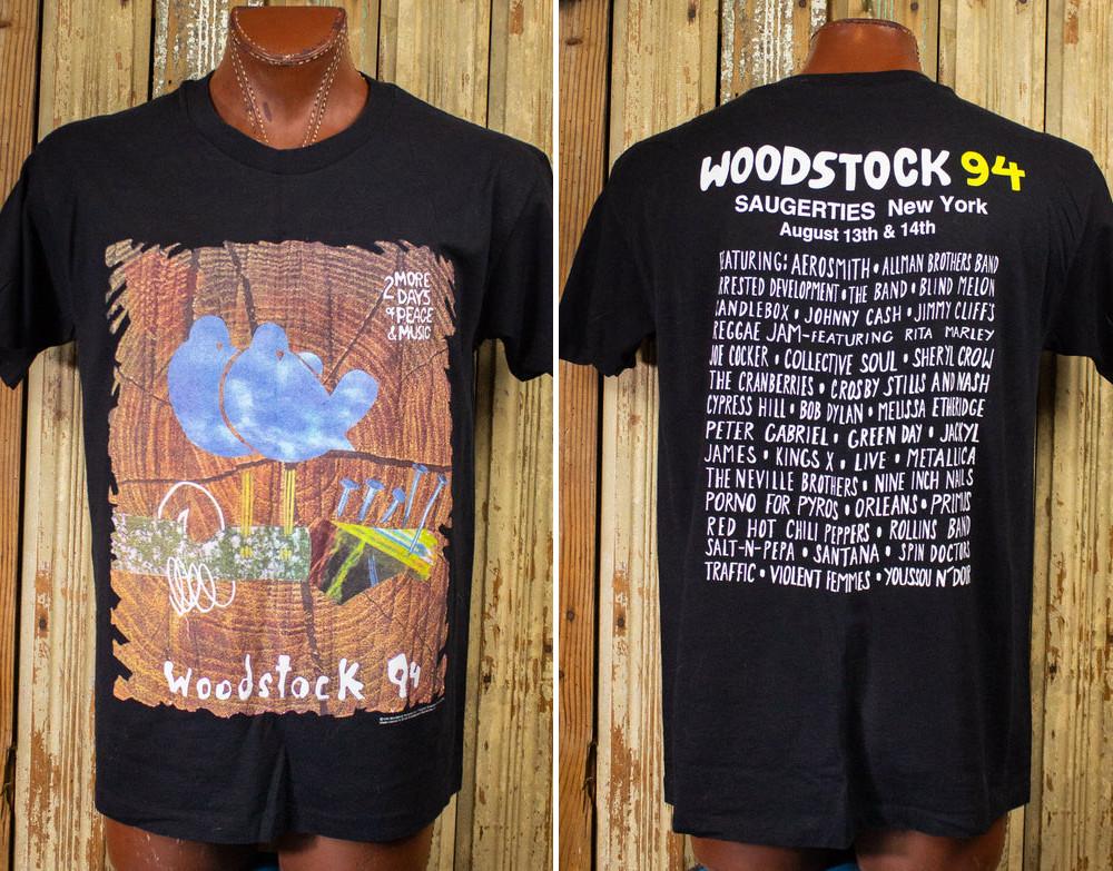 Vintage Woodstock  94 Festival Concert T Shirt 1994 Black L