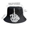New skull finger pattern bucket hat men and women outdoor travel visor double-sided can wear basin hat