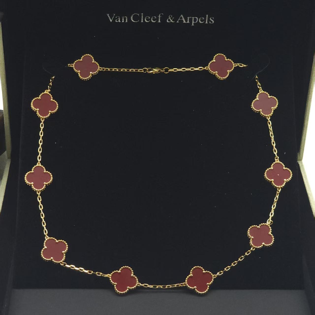 

Титановая сталь не теряет цвет Натуральная ракушка Четырехлистный клевер Цепочка с десятью цветками Двусторонняя цепочка на ключицу с четырехлистным клевером quality goods