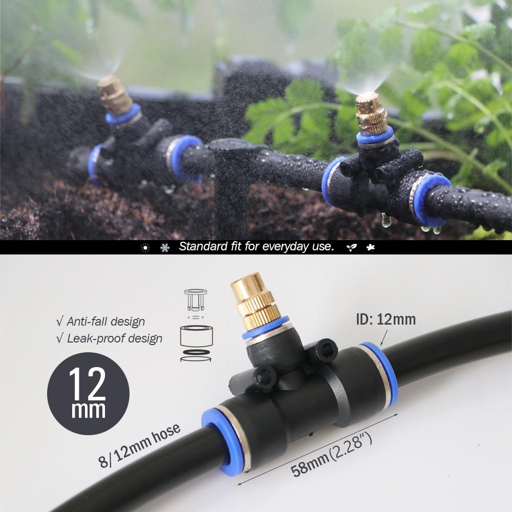10PCS Brass Adjustable Garden Micro Sprinklers Nozzle for 5/8mm 8/12mm PE Hose Outdoor Misting Cooling System Watering Atomizer