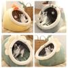 Waschbare Höhlenmatte für Katzenbetten für kleine Plüschhunde mit abnehmbarem Bett für Katze und Haus