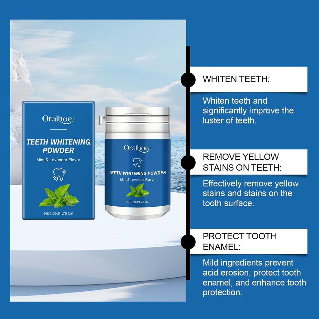 50g Proszek do Czyszczenia Zębów Świeży Oddech Delikatne Czyszczenie Przebarwienia Zębów Przebarwienia Długotrwały Połysk Pielęgnacja Stomatologiczna