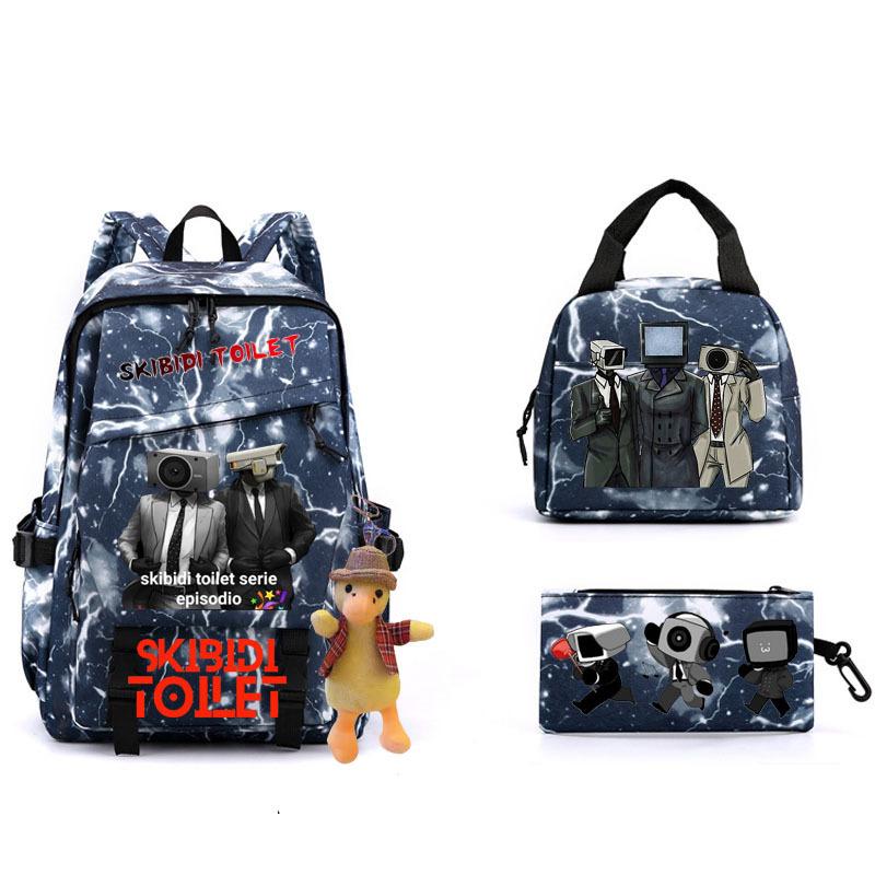 New Skibidi Toilet Man Spoof School Bag Elementary School Backpack Satchel Pencil Case