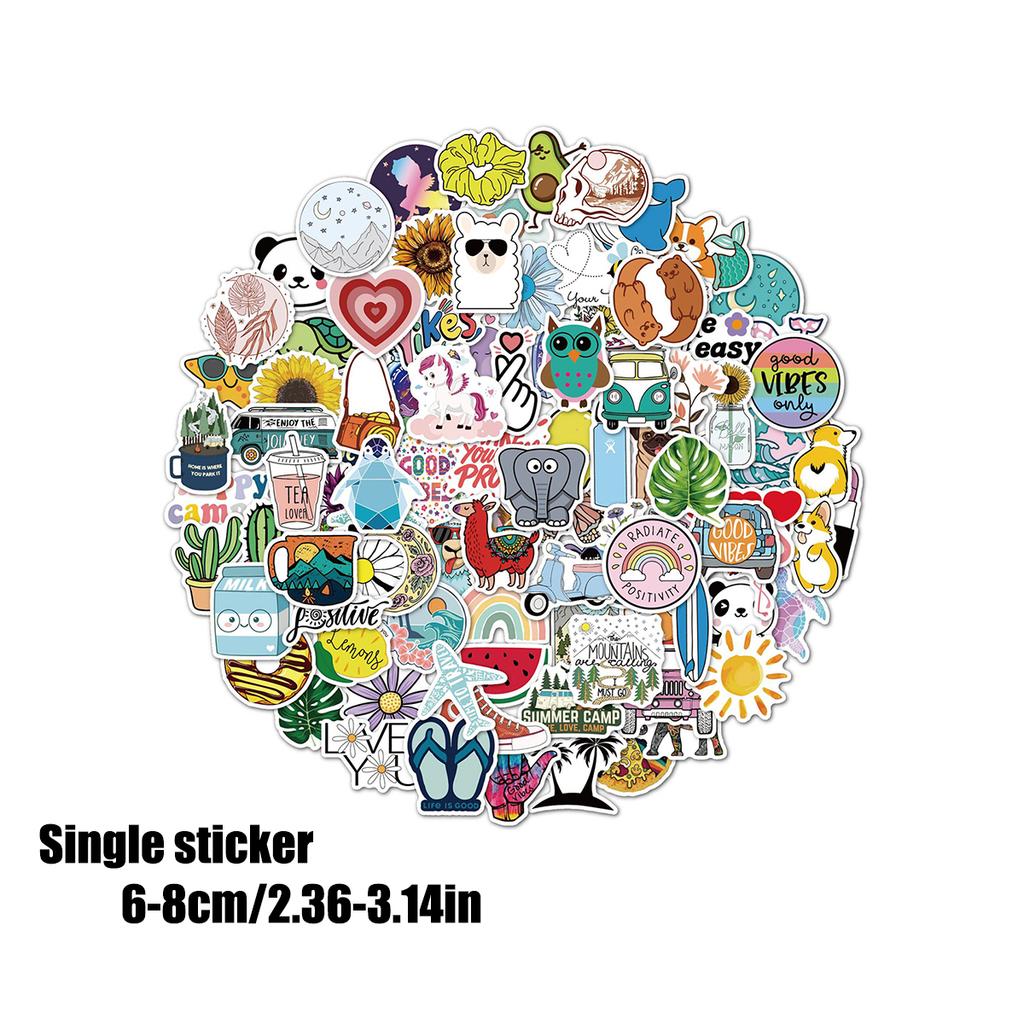 100Pcs Cute Animal Stickers Cartoon Animation Luggage Scooter Laptop Refrigerator Graffiti Stickers Decorative Aesthetic Sticker