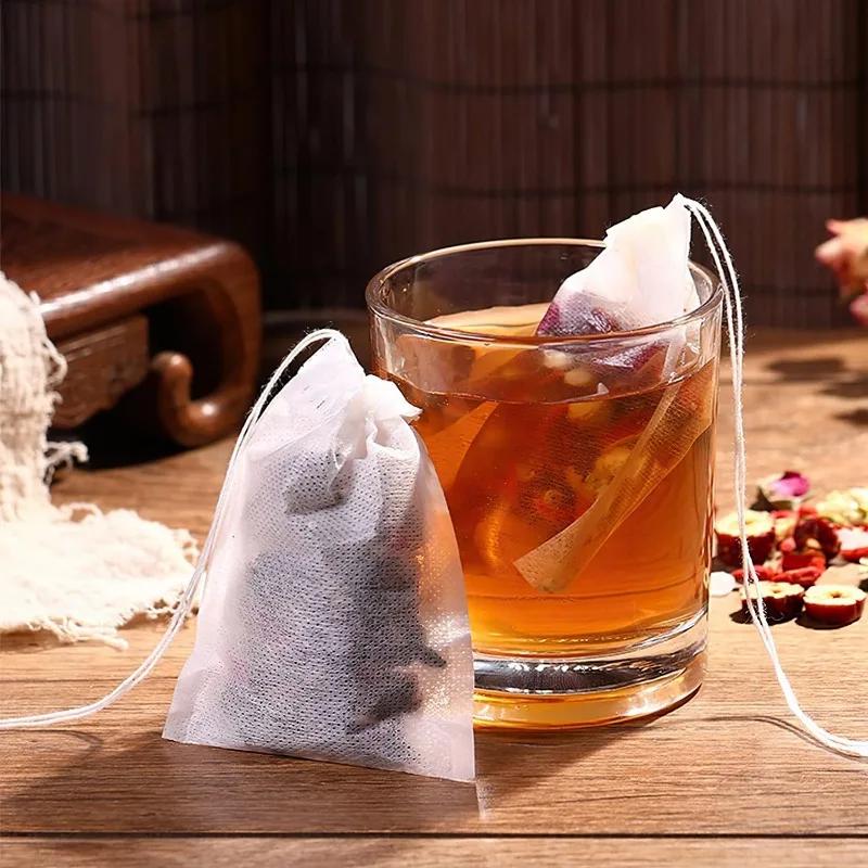 100-500PCS Disposable Tea Bags Filter Paper Non-woven Sealing Teabags with Drawstring Kitchen Teaware Coffee Loose Tea Spice Bag