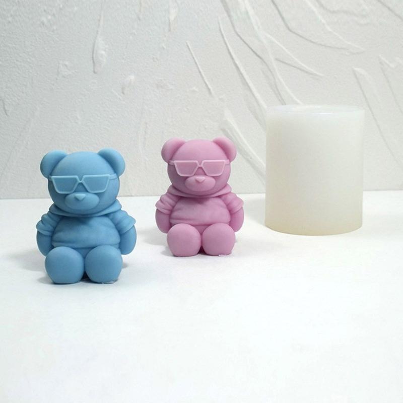 Bear Shaped Silicone Molds Candle Silicone Molds for Candle Soap Gypsum Decorations, Bear Silicone Molds for Chocolates