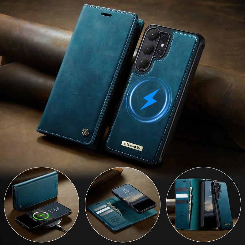 Magnetic Leather Case with Flip Cover for Samsung S26 ULTRA/S25 EDGE - MagSafe Wallet Style