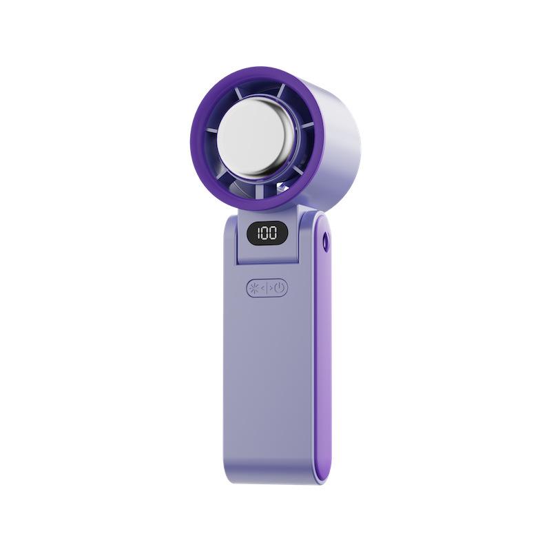 Air Cooling Turbo Fan 3600mAh 100 Wind Speeds Adjustable Outdoor Foldable Student Handheld Fan with Lanyard