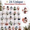 Snowman Christmas Advent Calendar with Acrylic 2D Snowman Hanging Ornaments