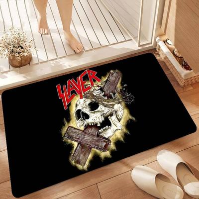 S-Slayer Heavy Metal Band Music Door Mat Kids Room Bedroom Decoration Balcony Anti-Slip Doormat Living Room Doormat Area Rug