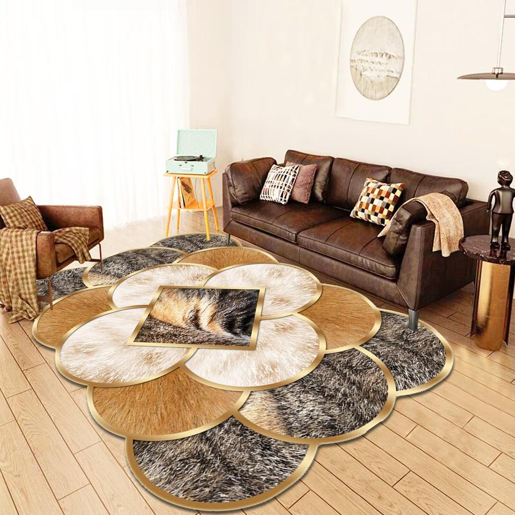 Luxury Golden Sofa Living Room Carpet Irregular High-End Home Decoration For Bedroom Carpet Kitchen Entrance Rug Tables Foot Mat