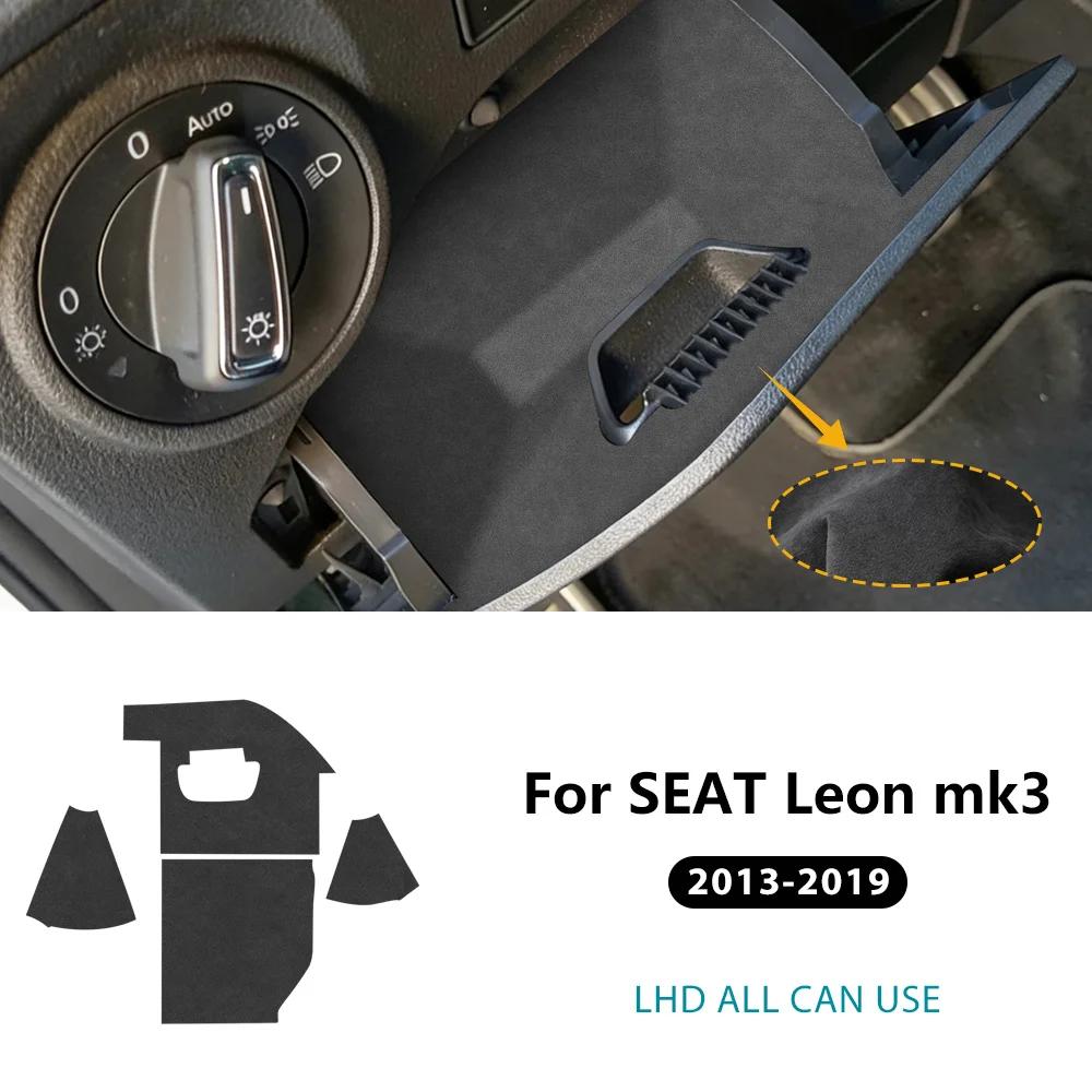 Premium Suede Car Driver's Toolbox Sticker Interior For Seat Leon MK3 2013 2014 2015 2016 2017 2018 Trim Accessories