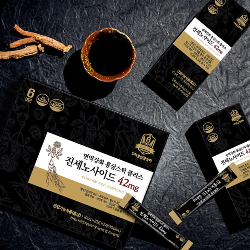 Immune-Boosting Red Ginseng Stick Plus Ginsenosides 42mg (10mL×10sachets×3packs), 300 mL